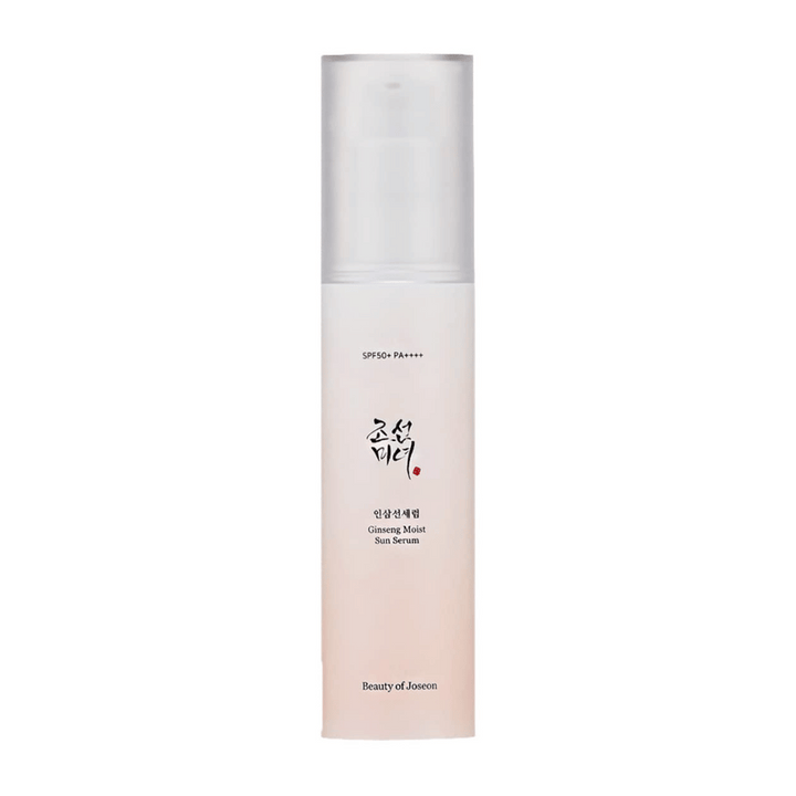 Koreanska hudvårdsfördelar möter SPF 50+ PA++++ i Beauty of Joseon Ginseng Moist Sun Serum.