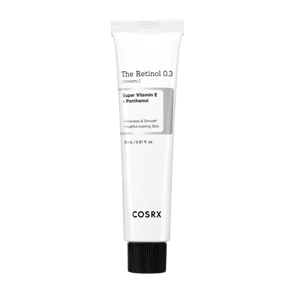 COSRX The Retinol 0.3 Cream innehåller 0,3% ren retinol, vilket förbättrar hudens fasthet och minskar synligheten av fina linjer. Berikad med super vitamin E och panthenol, ger den en mjuk och ungdomlig hy. En perfekt lösning för den som vill bekämpa ålderstecken och återfukta huden effektivt.