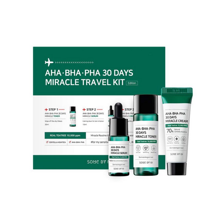 Some By Mi AHA, BHA, PHA 30 Days Miracle Travel Kit (3st) med AHA.