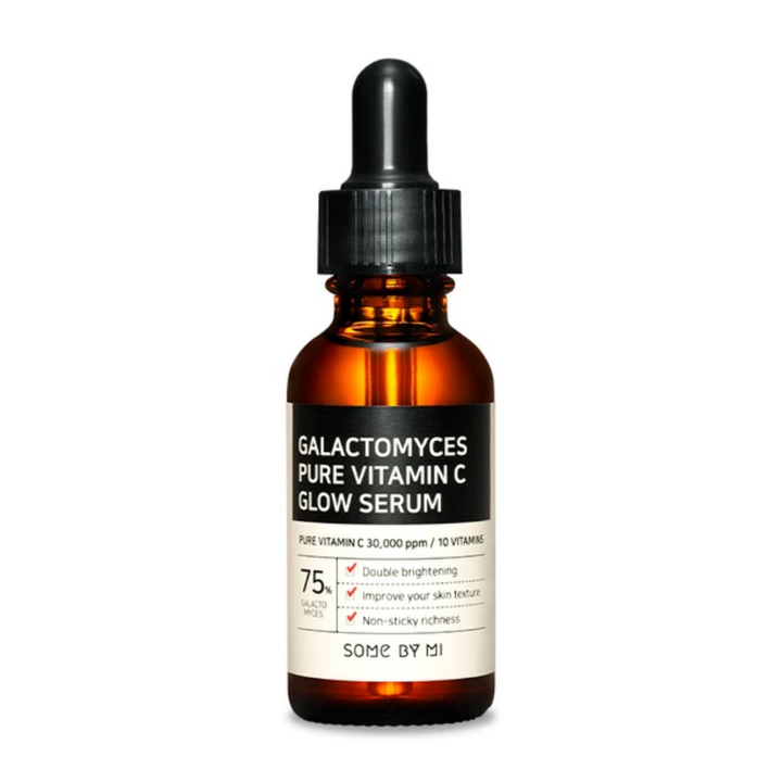 SOME BY MI:s Galactomyces Pure Vitamin C Glow Serum 30ml, med galactomyces ferment filtrat, för glödande hud.