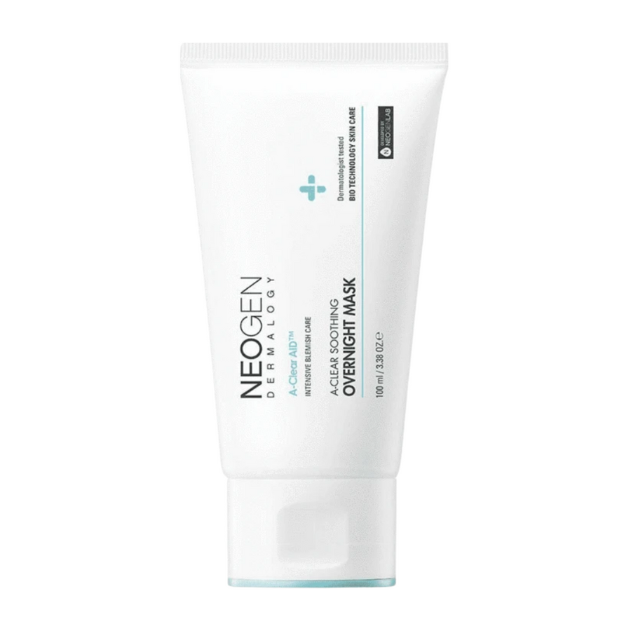 En tub NEOGEN Dermalogy A-Clear Soothing Overnight Mask 100ml för hudvård.